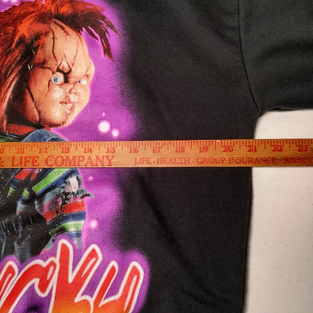 Chucky Doll Hoodie Hooded Sweatshirt Men Medium Black Pullover Horror Movie - Picture 7 of 10